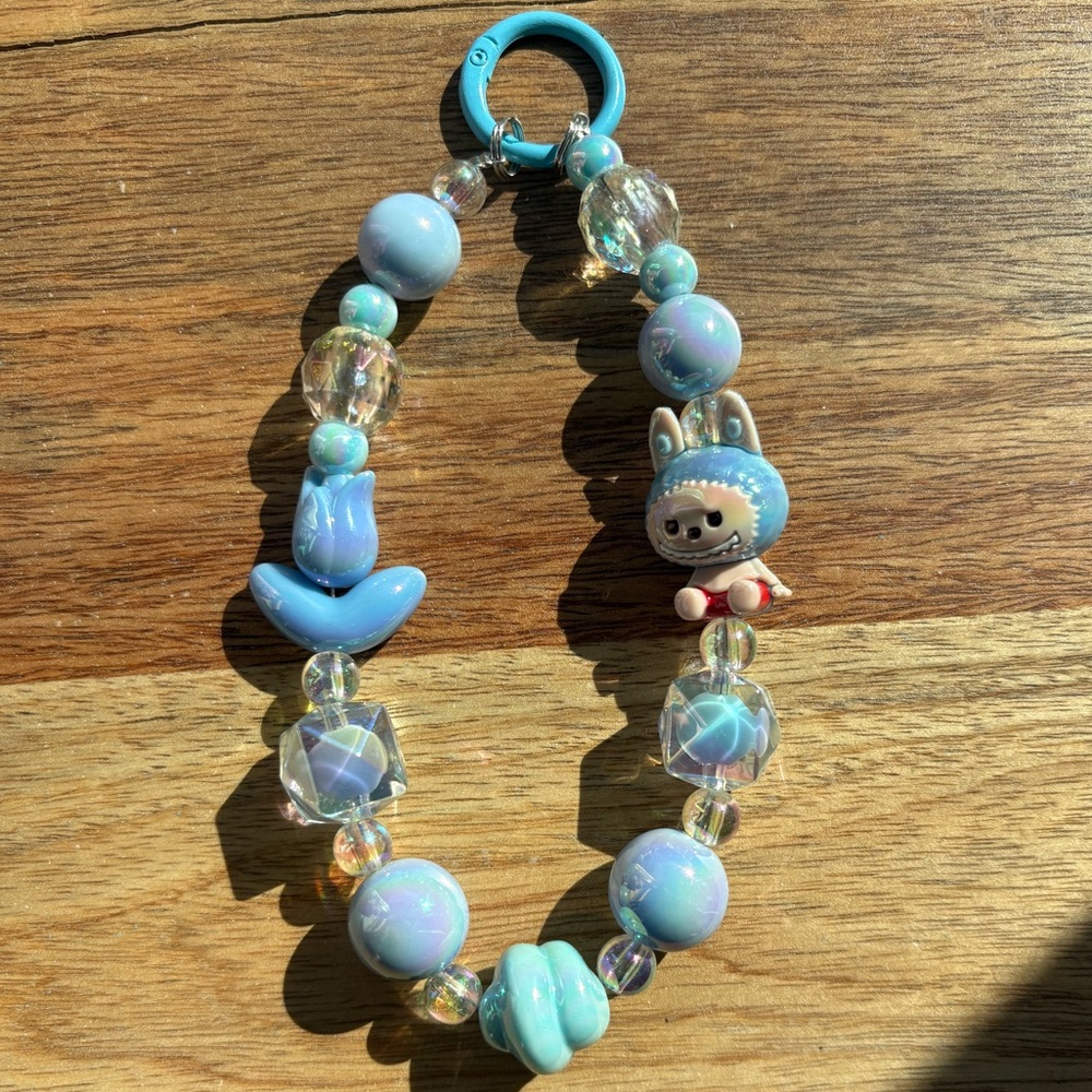 Labubu Themed Keychain - Blue